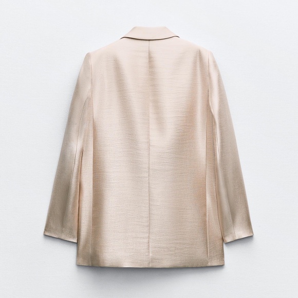NWT ZARA SHINY EFFECT BLAZER XS - Picture 3 of 3
